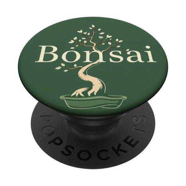 Bonsai Tree Circle Emblem - Zen Illustration PopSockets Adhesive PopGrip
