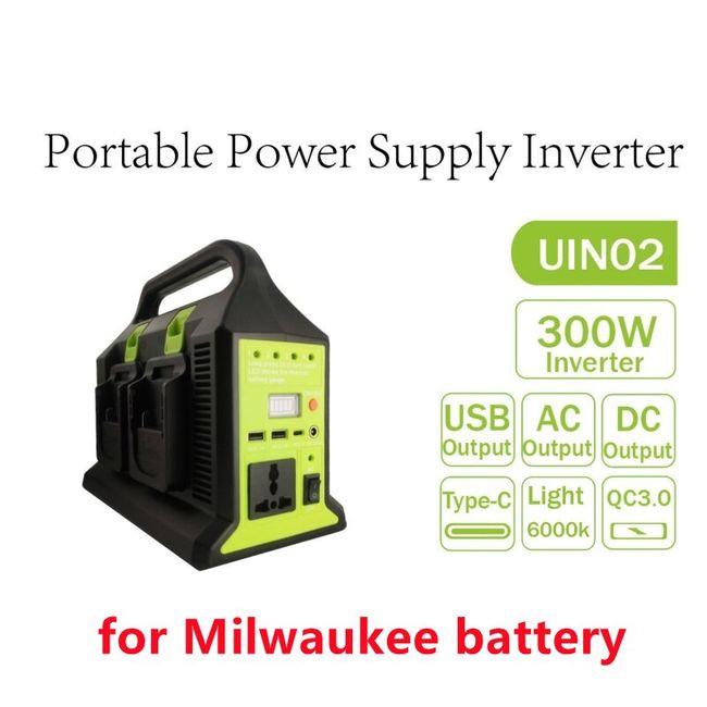 Portable Power Source w/LED Light for Black+Decker 18V Battery