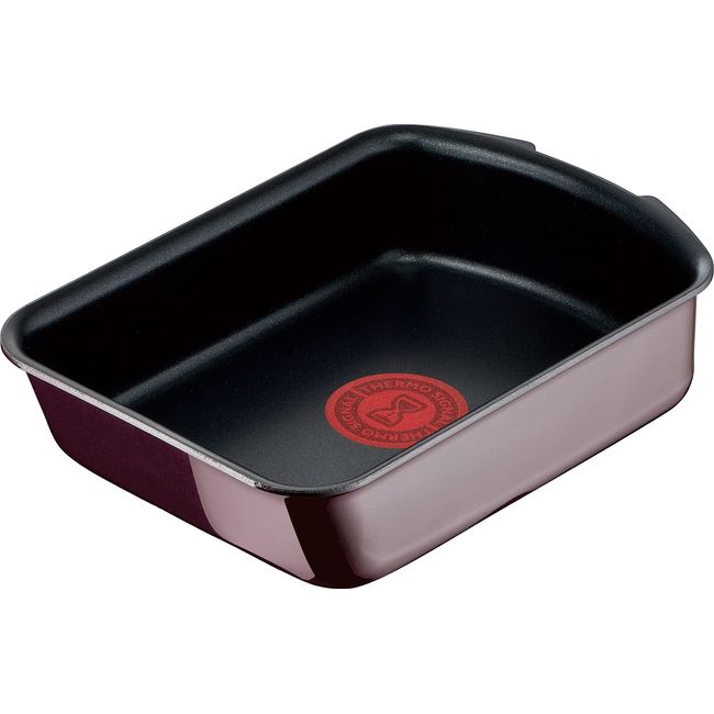 Tefal L43918 Egg Roaster with Removable Handle, Aluminum, Bordeaux, 5.1 x 7.5 inches (13 x 19 cm), Compatible with Gas Fire, Ingenio Neo Vintage Bordeaux Intense Egg Roaster, Non-Stick