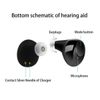 JINGHAO 1Pair Rechargeable Digital Mini Hearing Aids Enhancer Voice Amplifier
