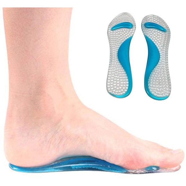 PEDIMEND Silicone Gel Arch Support Insoles (1PAIR) - Antiskid Flat Foot Correction Massage Shoe Pad - High Heel Pain Relief Gel Shoe Insoles - Unisex - Foot Care