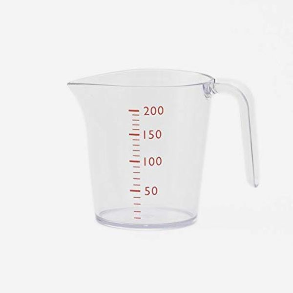 Keyuka Maiza Measuring Cup, 6.8 fl oz (200 ml), Transparent x Red