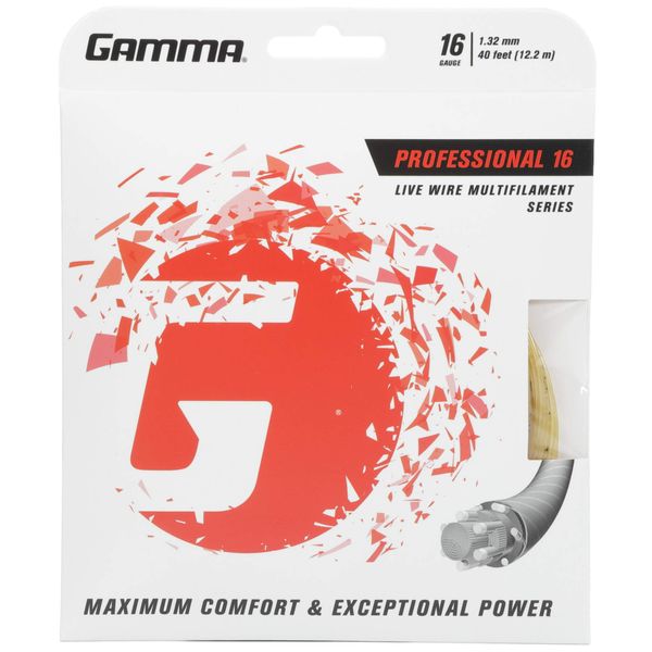 Gamma Live Wire Professional 18G Tennis String, Natural