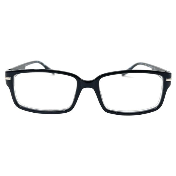 Incredible Bargains The Dean Stylish Rectangular Reading Glasses + 3.50 Black with Blue Tortoise