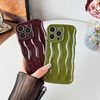 Caseative Water Ripple Pattern Curly Wave Frame Soft Compatible with iPhone Case (Red,iPhone 13 Pro)