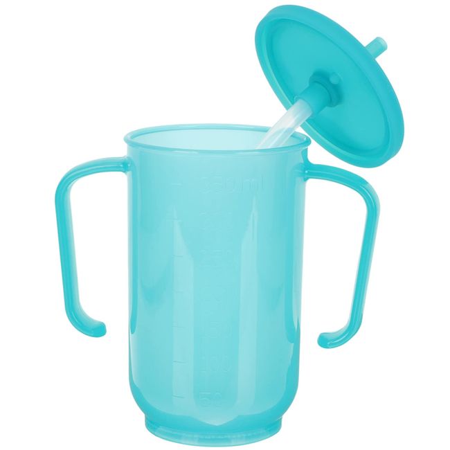 HEMOTON Sippy Exclusive Cup Bottle Spill Proof Nursing Cups Spillproof Mug Disabled Handicapped Liquid Patient Handles Water Tumbler Lid Elderly with Care Straw Drink Feeding Blue