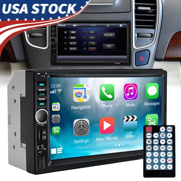 Double 2Din 7" Car Stereo Radio For Apple/Android Bluetooth Player Touch Screen