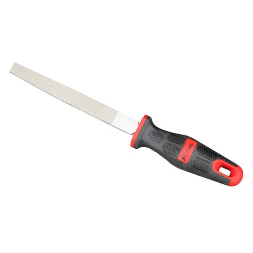 6-Inch Diamond Coated Flat File, Medium #150 Grit, for Glass, Tile, Ceramic and Stone, Granite, Marble, Concrete, Big Comfort Massage Handle Grip, Total Length 10.4-Inches, Glass Ceramic Tile File