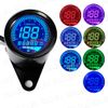 Motorcycle Digital Speed Tachometer 12V LED Mechanical Odometer 7 Color Switching Backlight Universal (Black)