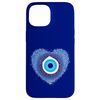 iPhone 15 Evil Eye Greek Protect Against Evil Blue Heart Case