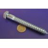 Zinc Hex Head Lag Screw 15/16 Hex Size 5/8 Thread x 5.00" Length, 5 pcs