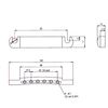 Tune O matic guitar tailpiece/stop bar in chrome
