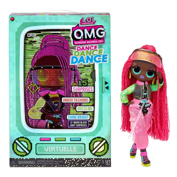 LOL Surprise OMG Dance Dance Dance Virtuelle Fashion Doll with 15 Surprises, Designer Clothes, Magic Blacklight, Fashion Accessories, Shoes, Fashion Doll Stand, and TV Package. for Girls Age 4+