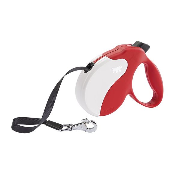 Ferplast Retractable Dog Lead Extendible Dog Leash AMIGO TAPE M, Extending tape, 5 m, max 25 kg, Red