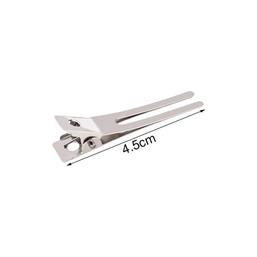 Gotetiso Pack of 50 Hair Clips Hairstyle Double Prong Pin Curl Clips 4.5 cm Silver Hairdressing Hair Clips Curls Fixing Section Clips Metal Alligator Clips No Trace Hair Clip Hairdressing Supplies DIY