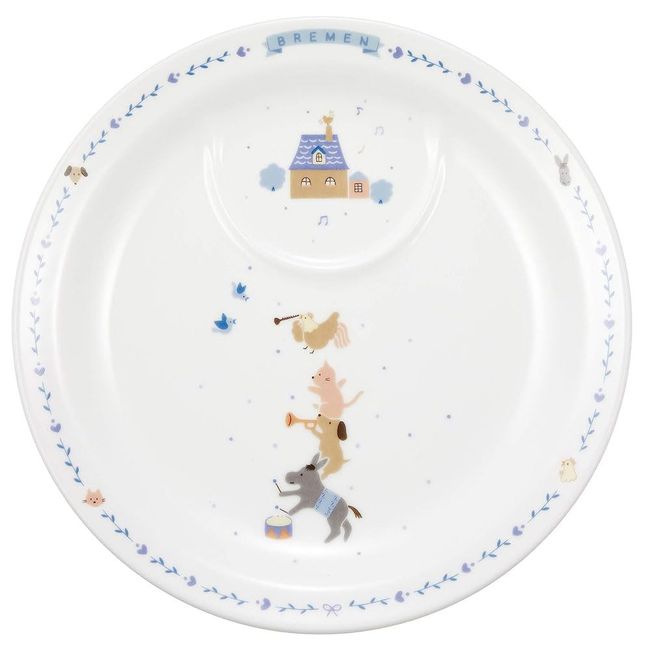 Narumi 7980-1012 Bremen Plate (Blue), 8.8 inches (22 cm), Made in Japan, Microwave Safe