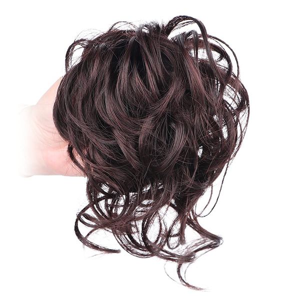 Remeehi Bun Wig, Bun Scrunchy, Human Hair, Curl, Fluffy, Scrunchy, Hair Filling, Point Wig, Hair Ornament, Japanese Clothing, Wedding, Coming-of-Age Ceremony, Yukata, Wig, Kimono, Summer Festival, Fireworks, Dark Brown