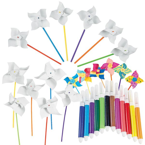 DIY Pinwheel Party Craft Kit Assortment May Vary