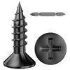 Wensilon (600Pcs) #8x5/8 Black Wood Screw Quick Metal Self Tapping Flat Head