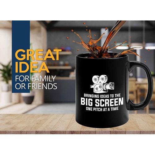 Movie Director Coffee Mug 11oz Black - Bringing to - Filmmaker Gifts Camera Lens Cut Prop Director Movie Film Scriptwriter