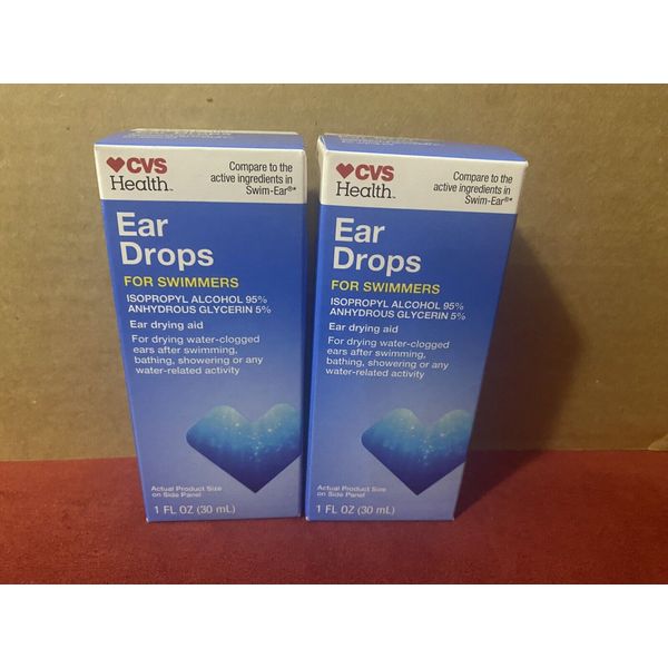 CVS HEALTH EAR DROPS FOR SWIMMERS 1oz Ear Drying Aid FREE SHIPPING