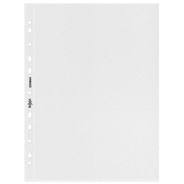 Rexel Quality A4 Punched Pockets, Embossed, Pack of 50, 224804