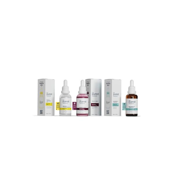 The Purest Solutions, Leke önleyici, Aydınlatıcı ve Sivilce & Sebum Dengeleyici Bakım Seti (30ML + 30 ML + 30ML)