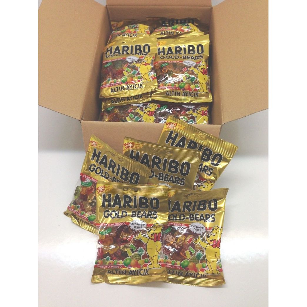 Haribo Gummi Candy, Gold Bears, 160g x 30, Halal, 30 Packs, Altin Ayicik