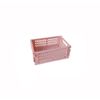 Clapoyis Mini Desktop Basket Folding Container Desk Storage (Pink,S)