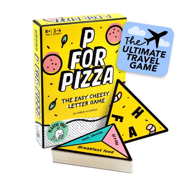 P for Pizza Board Game: Family Travel Game Great for Adults and Kids | Perfect For Holidays and Camping, Compact and Travel Friendly, Beach Game