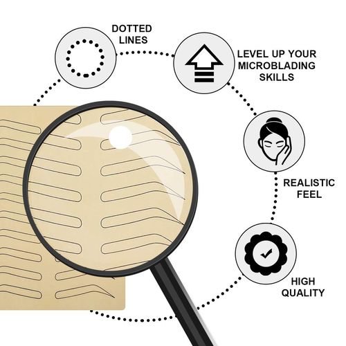5 Pezzi Eyebrow Tattoo Practice Skin, Pratica Pelle del Tatuaggio del Sopracciglio di Microblading Foglio Della Nessun Bisogno di Inchiostro (Nero)