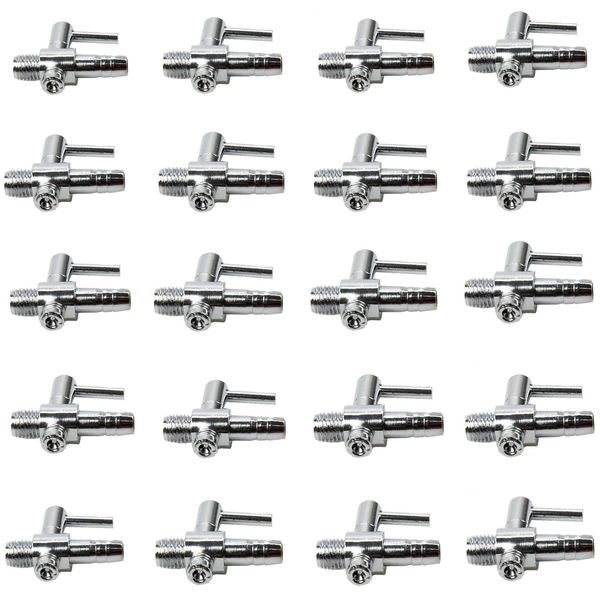 AQUANEAT Aquarium Metal Gang Valves, Air Flow Control Valves, 1 Way Thread Valves, Manifolds Air Distributor for Air Pump,20pcs