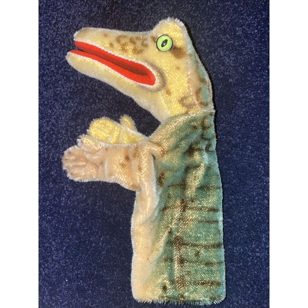 VINTAGE STEIFF GATY ALLIGATOR HAND PUPPET BEAUTIFUL WITH BUTTON MOHAIR 1949 1961