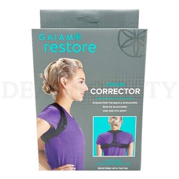 Gaiam Restore Posture Corrector Back Stretcher One Size Fits Most Black