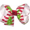 HL-1141M Medium Christmas Trees with Red and White Stripes over White