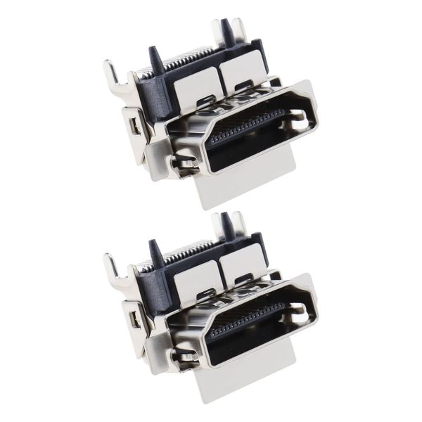 eMagTech 2Pcs HDMI Port Socket Compatible with Xbox One S Only HDMI Port Socket Plug Jack Interface Connector Replacement Aluminum