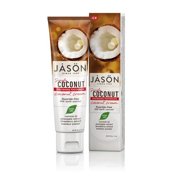 Jason Simply Coconut Whitening Toothpaste, Coconut Cream, 4.2 Ounce