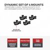Yakima Universal MightyMount Adapt Classic Yakima Mounts to Aero or Factory Crossbars with Dynaflex Padding for Protection and Grip, Set of 4