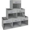 DIMJ Storage Cubes, 6 Pack Cube Bin, 10.6 Inch.- 6 Pack, Gray 