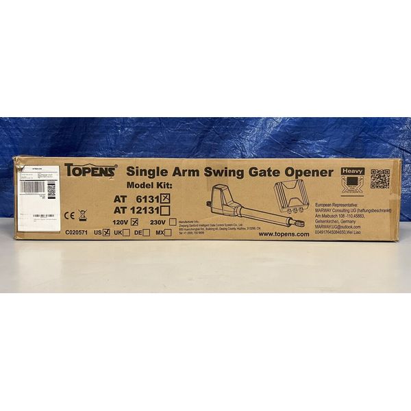 TOPENS AT6131 Single Swing Gate Opener Medium Duty Automatic Gate Motor, *Read**