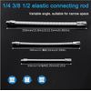 3X Flexible Curved Extension Rod, 1/4", 3/8", 1/2", for Socket Wrench Tools