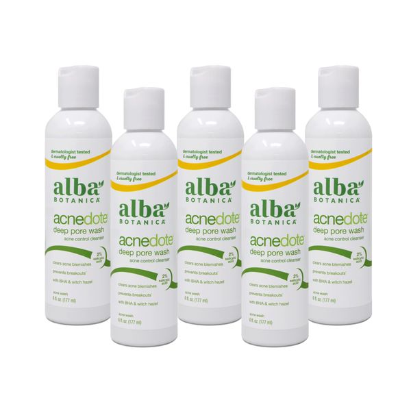Alba Botanica Acnedote Deep Pore Wash 6 Oz (5 Pack)
