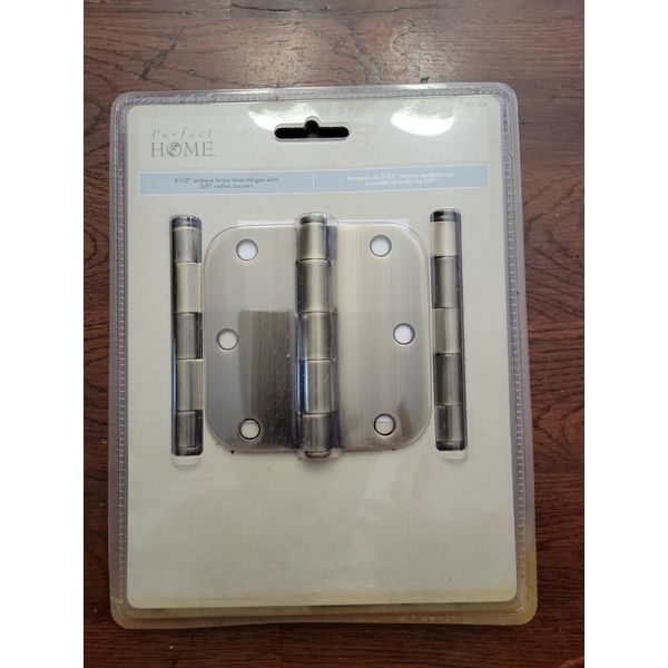 3 Pack Antique Brass 3.5" X 5/8 Radius Round Corner Door Hinge interior NEW 
