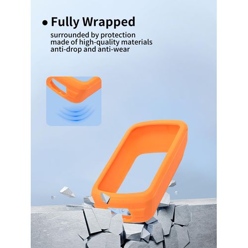 Case for Magene C506/C506SE/GEOID CC600 Cycling Computer, Sillence Material,Shock-Absorbing and Anti Drop Protection Soft Half Shell,with a Screen Protector,Orange.