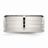 Solid Stainless Steel Men's Textured Ring Band Size 12.5
