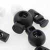 20 Pcs Spring Loaded Plastic Round Toggle Stopper Cord Locks End, Black, 1.8 x 1.5 x 1.5 cm