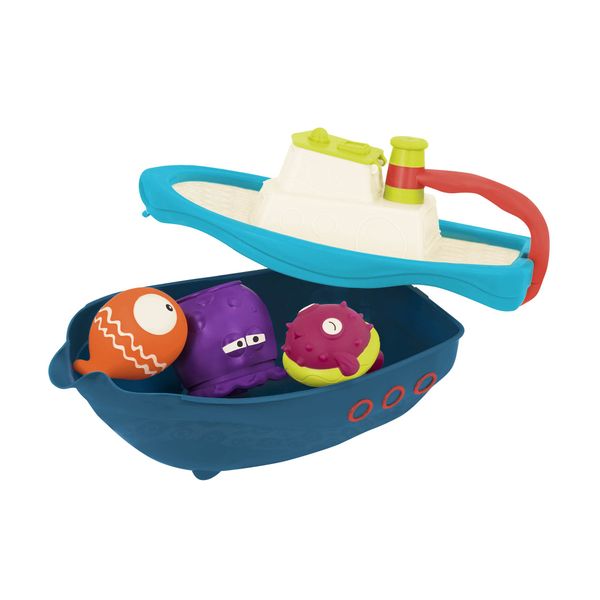 B. toys- Off the Hook- Water Play Bath & Beach Toy Boat with Squirting Toys & Hidden Storage Compartment- Baby Toys – 6 Months