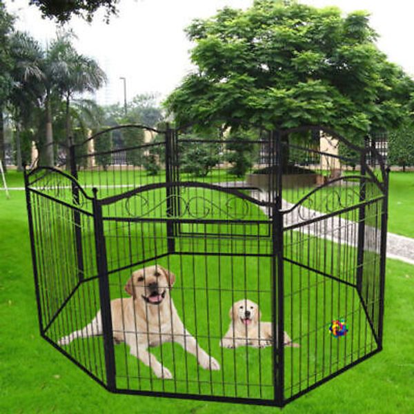 XXL Large Heavy Duty Dog Playpen Fence Pet Dog Cage Exercise Pen Camping Yard