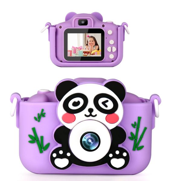 yasunori Kids Camera for Girls, Toddler Camera for Age3-6, Children Digital Camera with Front-Facing Mode, Birthday Gifts for Making Memories, 1080P HD Video Camera with 32GB SD Card, Purple.