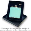 Faux Leather Flask, Princess Crown, Personalized Engraving Included (Teal)